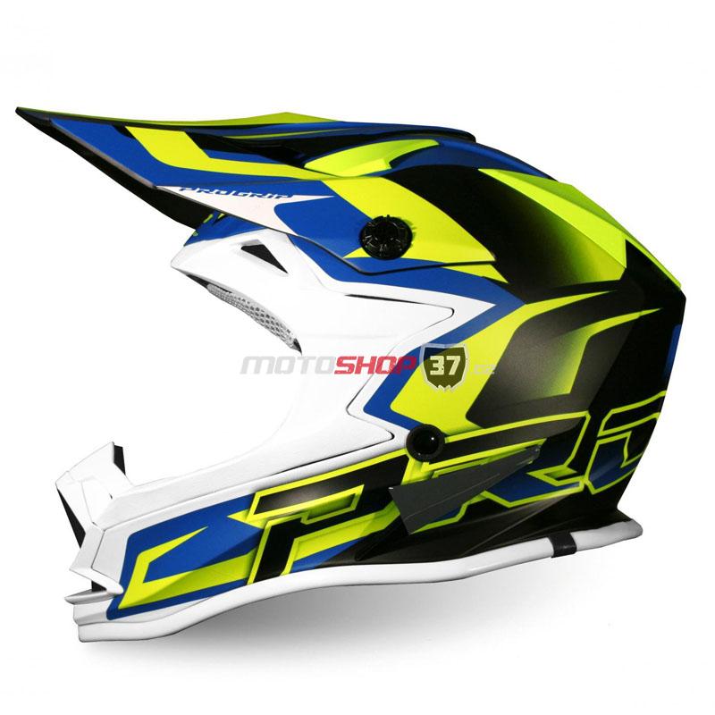 Přilba Progrip dětská 3009 - fluo žlutá/ modrá