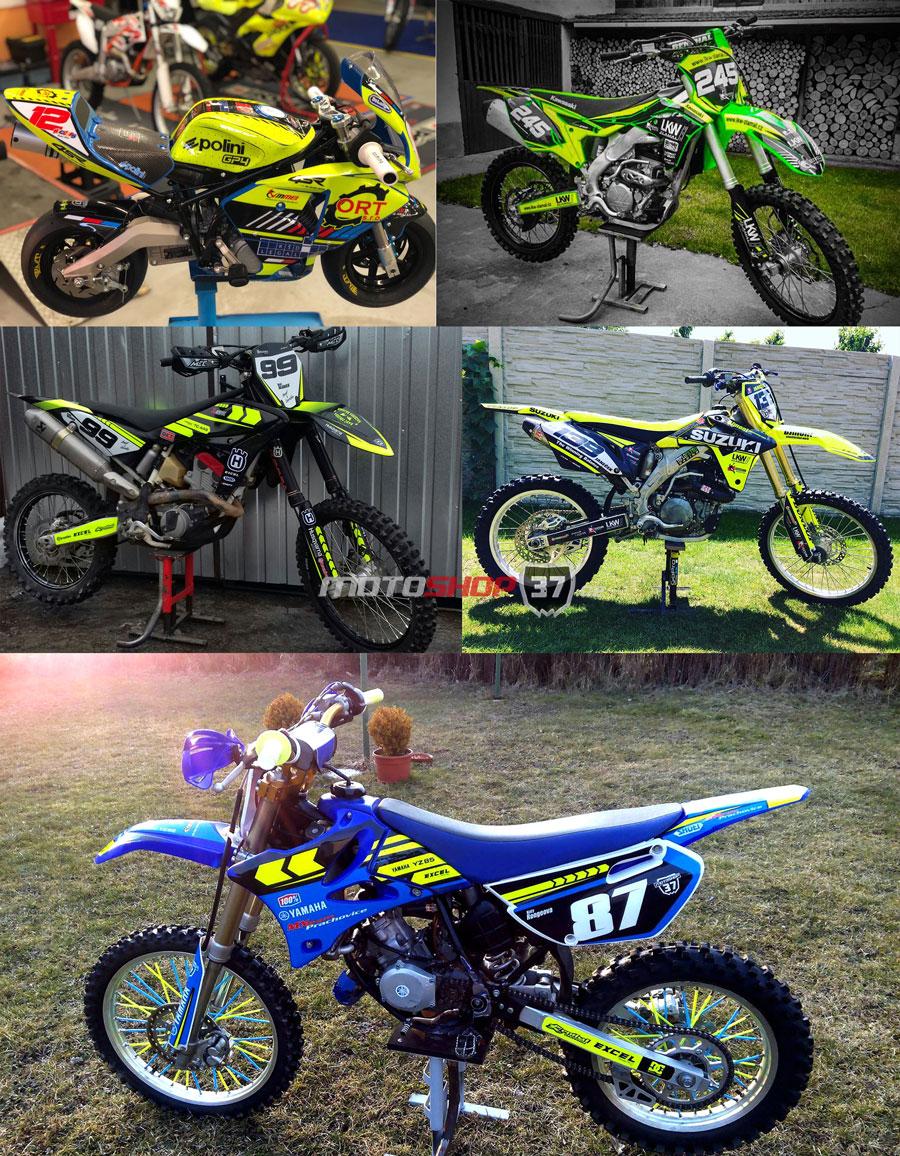 Polepy plastů na motocykl - zakázková výroba (FLUO barvy)